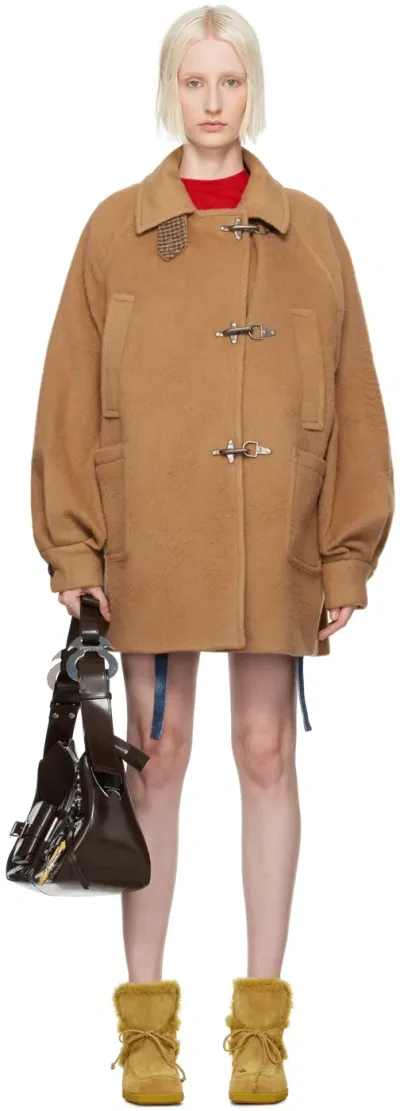 Andersson Bell Tan Oversized Peacoat In Camel