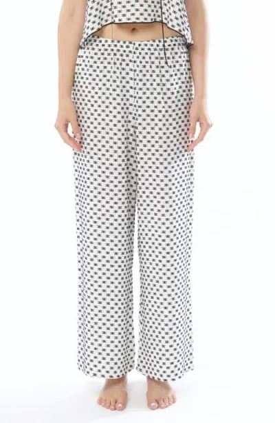 Andine Cavani Marais Cotton Pajama Pants In White And Black