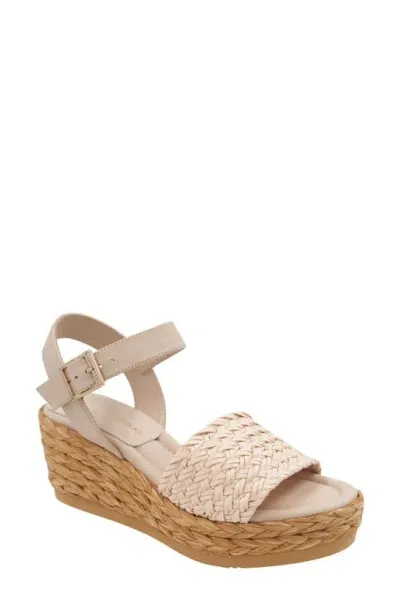 Andre Assous Carissa Ankle Strap Espadrille Platform Wedge Sandal In Ivory