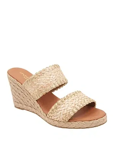 Andre Assous Women's Nolita Woven Espadrille Wedge Sandals In Natural/platino