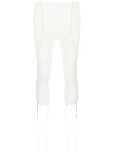 Andrea Adamo Jersey Stirrup Leggings In White