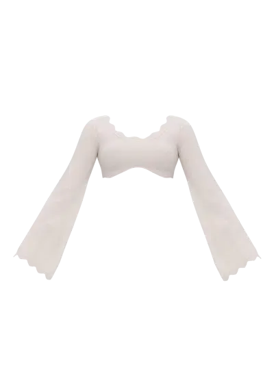 Andrea Iyamah Oda Crop Top In Bone