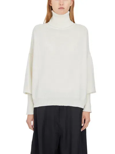 Andrea Ya'aqov Maglia Collo Alto In Cashmere E Lana In White