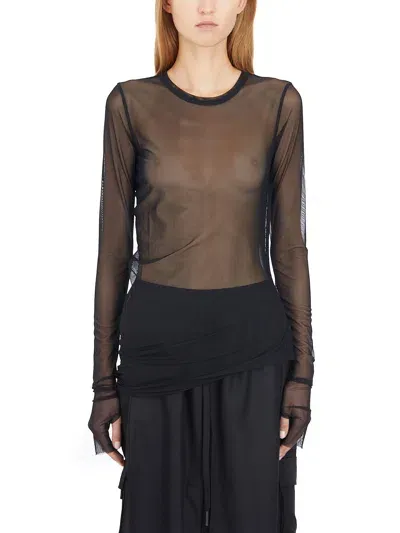 Andrea Ya'aqov Maglia In Mesh Girocollo In Black