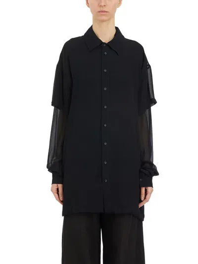 Andrea Ya'aqov Shirt Doppiata In Viscose In Black