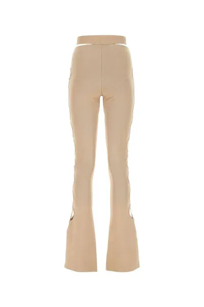 Andreädamo Cut-out Detail Bootcut Trousers In Cream