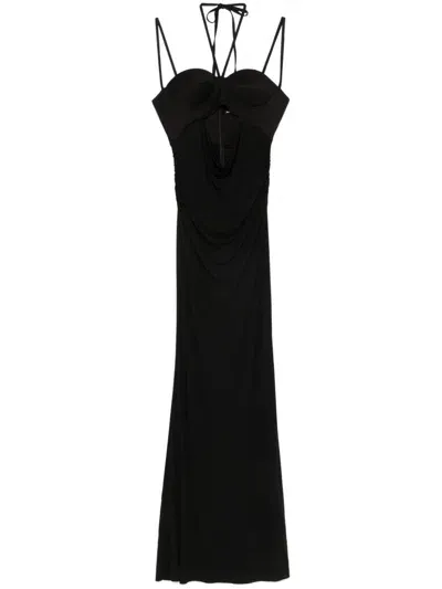 Andreädamo Corset Jersey Maxi Dress In Black