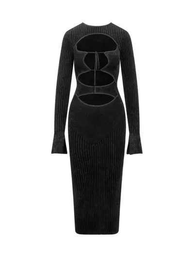 Andreädamo Andreādamo Midi Cut Out Dress In Black