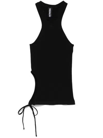 Andreädamo Ribbed Jersey Tank Top In Black