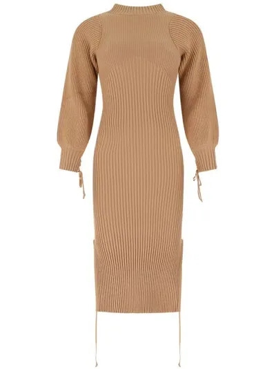 Andreädamo Ribbed-knit Midi Dress In 0476