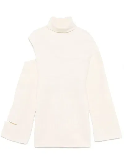 Andreädamo Ribbed-knit Sweater In White