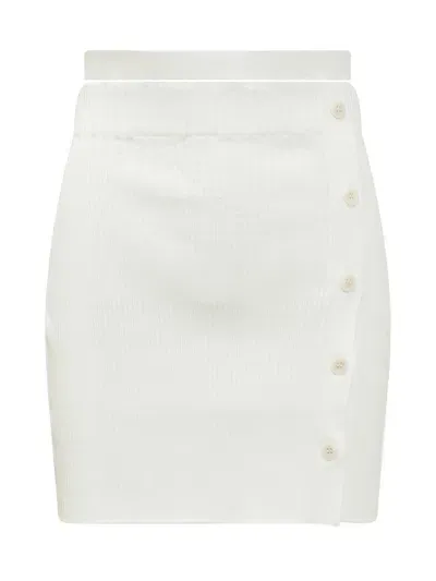 Andreädamo Andreādamo Ribbed Skirt In White