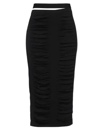 Andreädamo X-ray Viscose Blend Knit Midi Skirt In Black