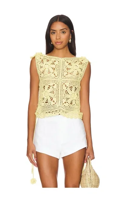 Andreeva Crochet Top In Yellow