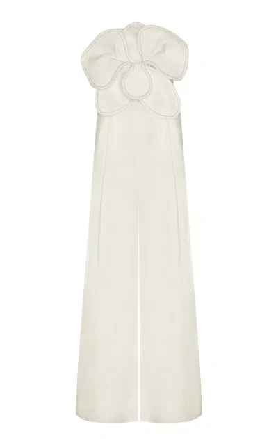 Andres Otalora A Flor De Piel Sculpted Tencel Jumpsuit In Off-white