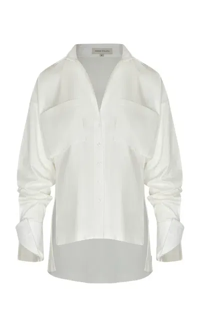 Andres Otalora Pura Vanidad Pocket-detailed Cotton Poplin Shirt In Off-white