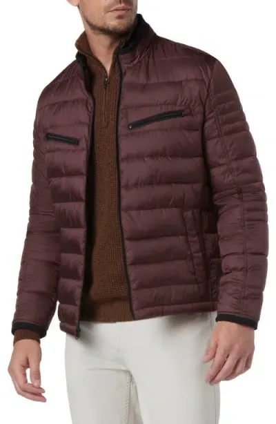 Andrew Marc Grymes Packable Quilted Puffer Jacket In Oxblood