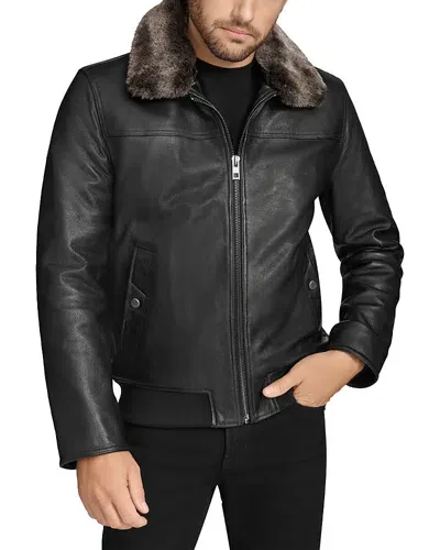 Andrew Marc Hedland Leather Jacket In Black