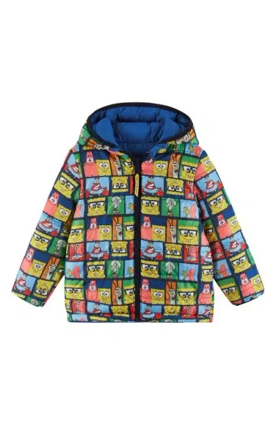 Andy & Evan Kids' Spongebob Squarepants™ Reversible Puffer Jacket In Bla