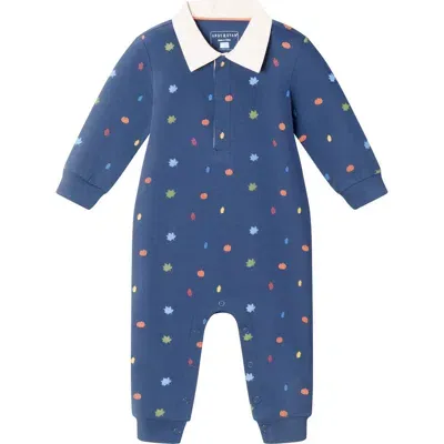 Andy & Evan Babies'  Stretch Cotton Rugby Romper In Nvj