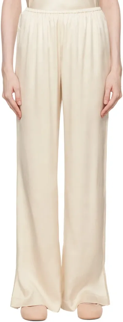 Anine Bing Aden Silk Satin Pants In Beige