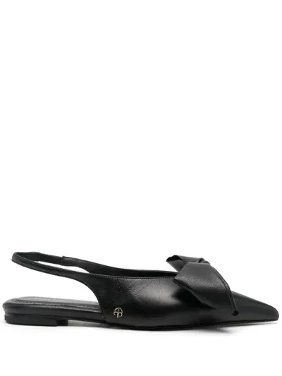 Anine Bing Bow-detail Ballet Flats In Black