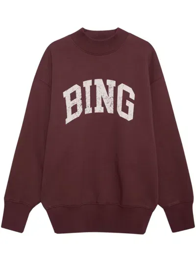 Anine Bing Bradie Sweatshirt In Burgundy