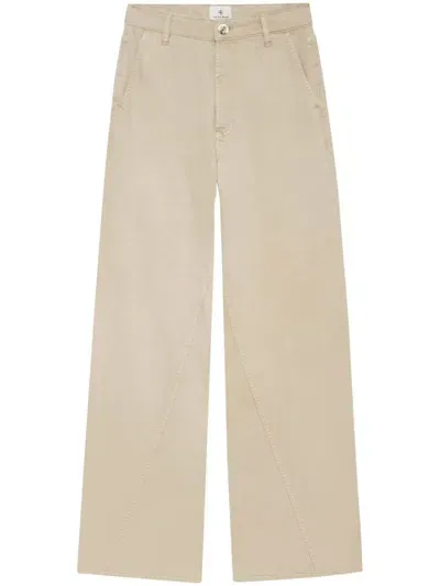 Anine Bing Briley Curved-seam Twill Trousers In Taupe