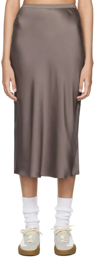 Anine Bing Brown Bar Silk Skirt