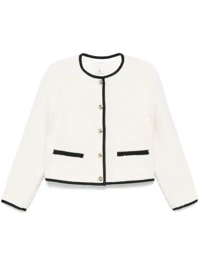 Anine Bing Contrasting-trim Blazer In Neutrals