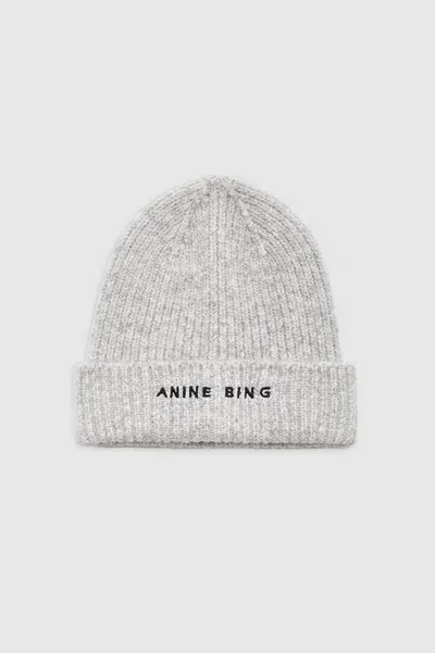 Anine Bing Elia Beanie In Light Heather Grey