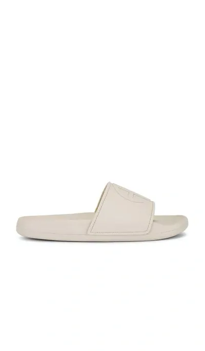 Anine Bing Isla Logo-embossed Slides In Neutrals