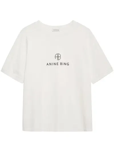 Anine Bing Logo-print Cotton T-shirt In White