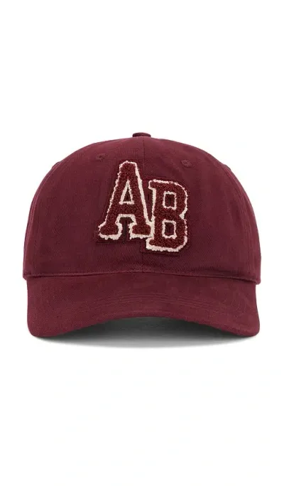 Anine Bing Jeremy Baseball Cap Letterman In Dark Burgundy