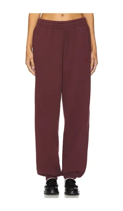 Anine Bing Karter Jogger In Burgundy