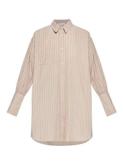 Anine Bing Striped Cotton Shirt In White