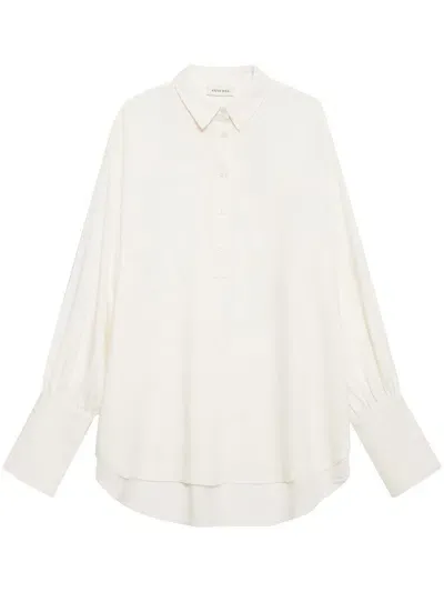 Anine Bing Lake Long-sleeve Shirt In White