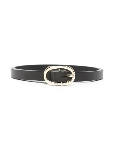 Anine Bing Leather Buckle Belt In Black