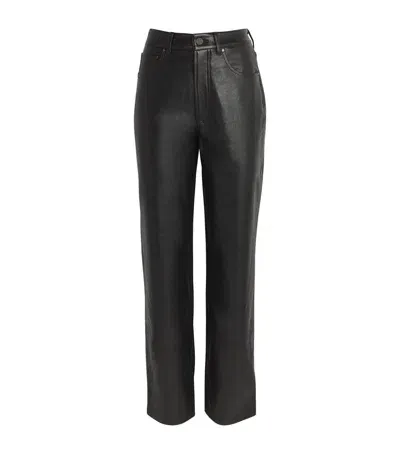 Anine Bing Leather Roy Trousers In Black