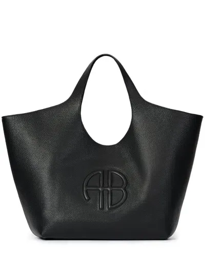 Anine Bing Lili Tote In Black Pebbled