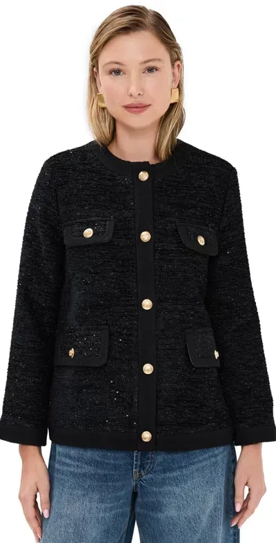 Anine Bing Tweed Jacket In Black