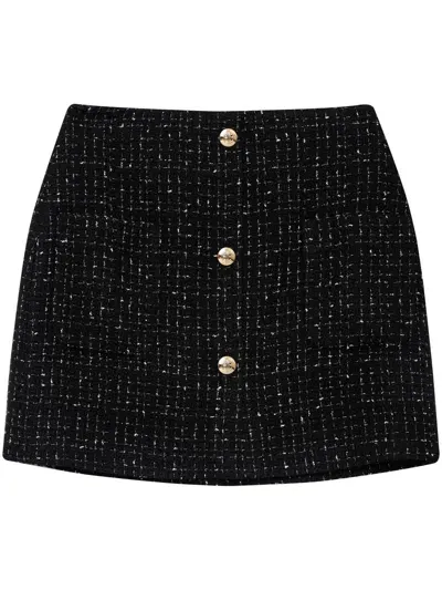 Anine Bing Mateo Tweed Miniskirt In Black