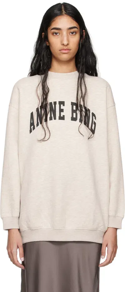 Anine Bing Tyler Logo Cotton Blend Sweatshirt In Ivory