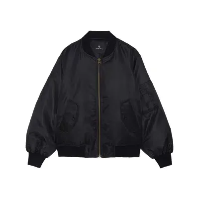 Anine Bing Leon Zipped Bomber Jacket In Black