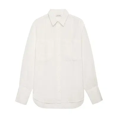 Anine Bing Long-sleeve Linen Shirt In White