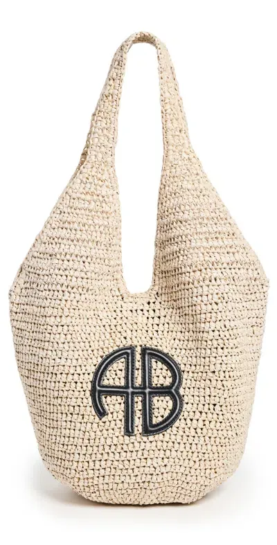 Anine Bing Small Leah Hobo Bag Tan