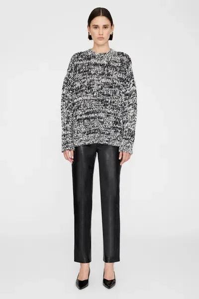 Anine Bing Sydney Crew Sweater In Black And White