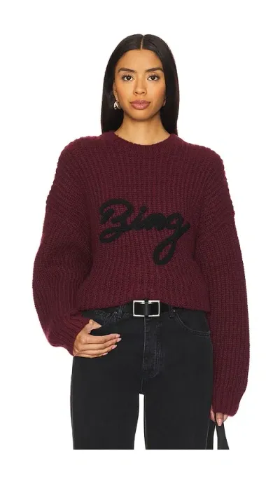 Anine Bing Sydney Crew Sweater Signature In Red