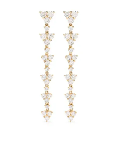 Anita Ko 18k Yellow Gold Triangle Eternity Diamond Earrings