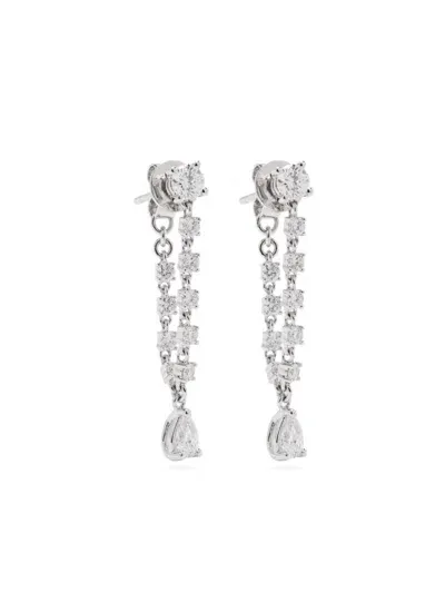 Anita Ko 18kt White Gold Olivia Diamond Earrings In Metallic